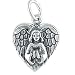Angel Wings Guardian Angel 3D Heart Vintage Style 925 Sterling Silver Traditional Charm or Pendant
