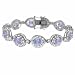 Aristocratic Sterling Silver Simulated Diamond and Lavender cz Teardrop Tennis Bracelet