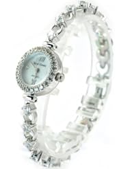 Royal Crown 6501 Womens Jewelry Waterproof Watch Round Dial Large Stainless-steel Strap Watch