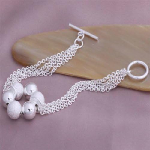 Fashion water drops flowers silver plated charm bracelet jewelry jewellery for women girls