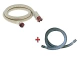 Aquastop / Aquastopschlauch / Sicherheitsschlauch + Ablaufschlauch für Waschmaschine oder Geschirrspüler – Länge 1,5m – neu + dehnbarer Ablaufschlauch 1,2- 4,00 m