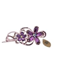 Beauty: Totoroforet Geminate Flower Vintage / Retro Style Bronze Rhinestone Hair Clip/ Claw/Barrette (Noble Purple) - Totoroforet