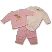 Hartstrings Baby Girls Pink Three Piece Sweater Set ~ Pony SIZE 12 months
