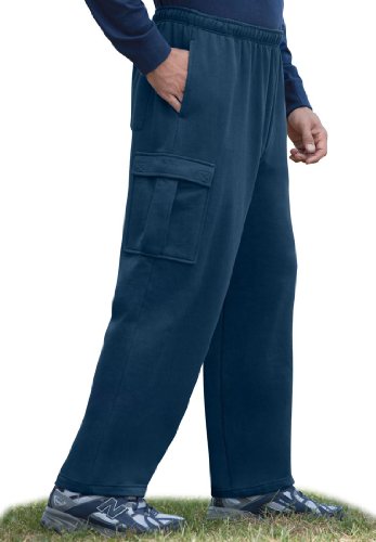 Easy-Care Fleece Cargo Pants, Navy 6Xbig On Sale