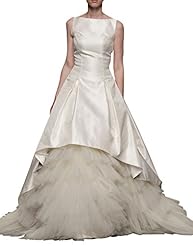  Mesh Off the Shoulder Sleeveless  Ball Gown Wedding Dress  with a Brush/Sweep Train 