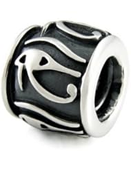Genuine Ohm Beads (TM) Product. 925 Sterling Silver Eye Of Horus European Bead Charm. 100% Satisfaction Guaranteed.