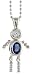 Sterling Silver September Birthstone Baby Brat Boy Pendant w/ Blue Sapphire Color Cubic Zirconia