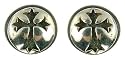 Silver and Black Gents Gothic Cross Stud Earrings