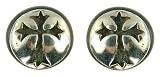 Image of Silver and Black Gents Gothic Cross Stud Earrings