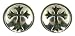 Silver and Black Gents Gothic Cross Stud Earrings