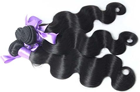 Angel Hair 3 Bundles + 1 Lace Closure; Brazilian Virgin Hair Extension; Body Wave (12 12 12 + 8" closure)