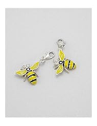 Bee Colored Enamel Charm In 92.5 Sterling Silver