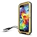 ELECDAY Newest Extreme Shockproof Waterproof Dust/Dirt/snow Proof Armor Tank Aluminum Metal Gorilla Glass Military Heavy Duty Protector Cover Hard case for Samsung Galaxy S5 (Gold)