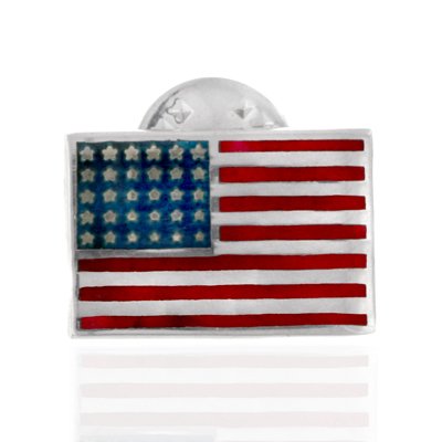 Sterling Silver American Flag Pin