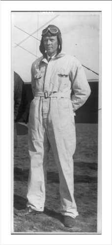Historic Print (M): [Charles A. Lindbergh, full, standing, in white flight suit]