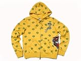 New Ed Hardy Womens Hoodie Sweatshirt Yellow Monogram Patch Tiger (S) 41ApyYrbYhL. SL160 New Ed Hardy Womens Hoodie Sweatshirt Yellow Monogram Patch Tiger (S)