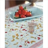 Strawberry Red Blue Tablecloth Size: 71 x 128