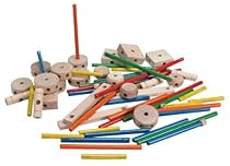 Schylling MKT Super Makit Classic Wood Construction Toy, 70-Pieces
