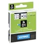 Dymo Schriftband Kassette (45013) f�r D1, 12 mm x 7 m, schwarz auf wei�