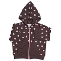 Elegant Baby Chocolate w/ pink dots hooded jacket, small 0-6 months