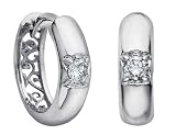 Diamond Huggie Hoop Earrings 1/10 ctw in White Gold