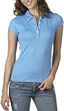 Alo Ladiers' Short-Sleeve Performance Polo. W1003 - Large - Pacific / White