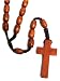 Rosary - 8mm Oval Wooden Beads - Latin Cross - 24in.