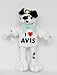 Plush Stuffed Dalmatian Dog toy with I Love Avis