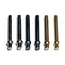 6 Metal Cribbage Pegs - 2 Brass/2 Silver/2 Black