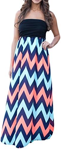 Thanpoo Women's Chiffon Summer Long Maxi Cocktail Party Beach Boho Dress