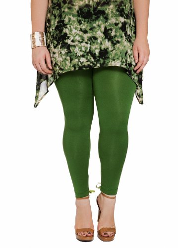 Ashley Stewart Women's Plus Size Lace-up Legging Topiary Olive 1X/2X