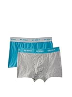 Ben Sherman Pack x 2 Bóxers (Gris / Turquesa)