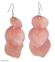 Natural rose petal earrings, 'Three Sisters' 1.2" W 2.9" L