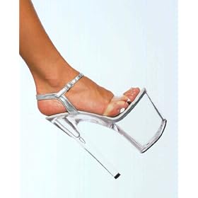HH-FISHBOWL, 7.5 in Platform with Quarter Strap and Clear Vamp