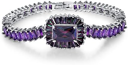 Women Fashion Gorgeous Platinum Plated Elegant Luxury Prong Zircon Flowers CZ Bracelt Jewelry