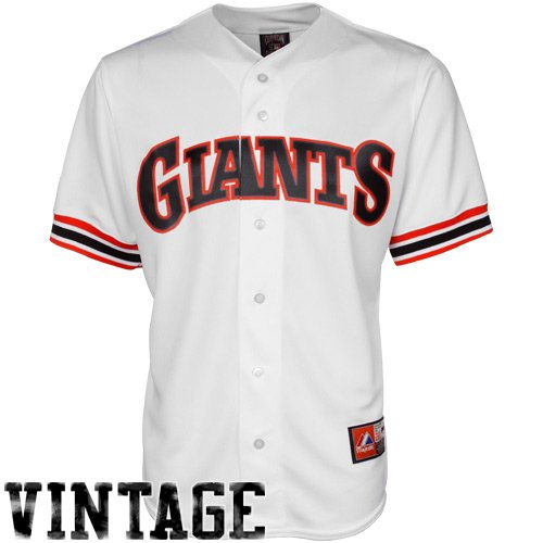 Majestic San Francisco Giants Cooperstown Throwback Replica Jersey - White (Large)