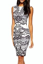 Sexy Summer Lace Floral Print Polyester Party Dress/Midi Dress 