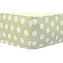My Baby Sam Pixie Baby Polka Dot Crib Sheet, Green