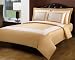Luxury 5-PC Gold with Ivory 300 Thread Count Full/Queen Duvet Cover Set 100 % Egyptian Cotton comforter cover set with matching pillow shams By sheetsnthings