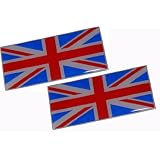 2 x British Flag Royal UK English England Mod Union Jack Aluminum Emblem Badge... 