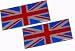 2 x British Flag Royal UK English England Mod Union Jack Aluminum Emblem Badge Nameplate Decal Rare 