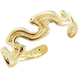 14k Yellow Gold New Design Adjustable All Size Toe Ring
