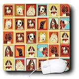 Lee Hiller Designs Animals - Sweet Dog Print Poodle, Dalmatian, Dachshund, Basset Hound and Westies - Mouse Pads