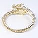 EVER FAITH® Gold-Tone Bold Dragon Bracelet Clear Austrian Crystal