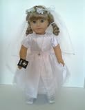 Communion Dress with Veil, Cross and Bible for American Girl Dolls comes with Signature Teddy Bear