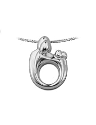 Large Sterling Silver Original Mother and Child® Family Twin Pendant by Janel Russell