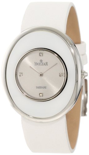 Swistar Women's 214-215L Swiss Quartz Scratch Resistant Ceramic and Stainless Steel Dress Watch