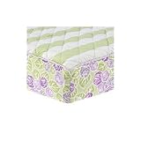 Flower Basket Quilted Changing Pad Cover Cover in Lilac, Green and White