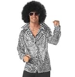 Groovy Disco Shirt and Wig for Men (Sunglasses, Necklace, Shoes, Pants not included)