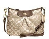 Coach Signature Madison Op Art Lurex Swingpack Crossbody Messenger Bag 46665 Light Khaki